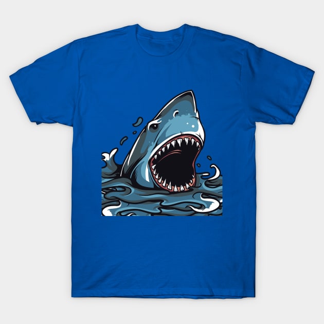 Shark Attack T-Shirt by MarinasingerDesigns